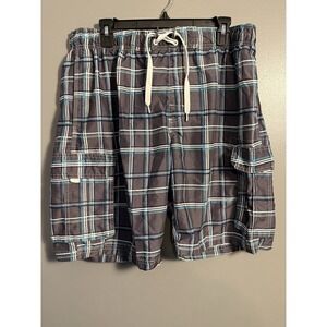 Kanu Surf Swim Trunks Lining Blue‎ Gray Striped Strings Mens Size Large